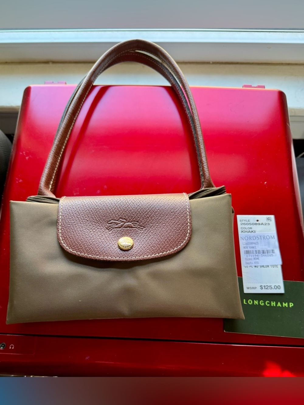 Longchamp Le Pliage Medium Shoulder Tote Khaki